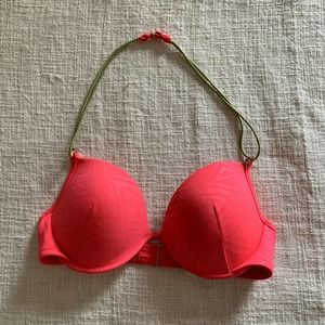 Victoria's Secret Pink Aztec Print Halter Bikini Top Size 34D